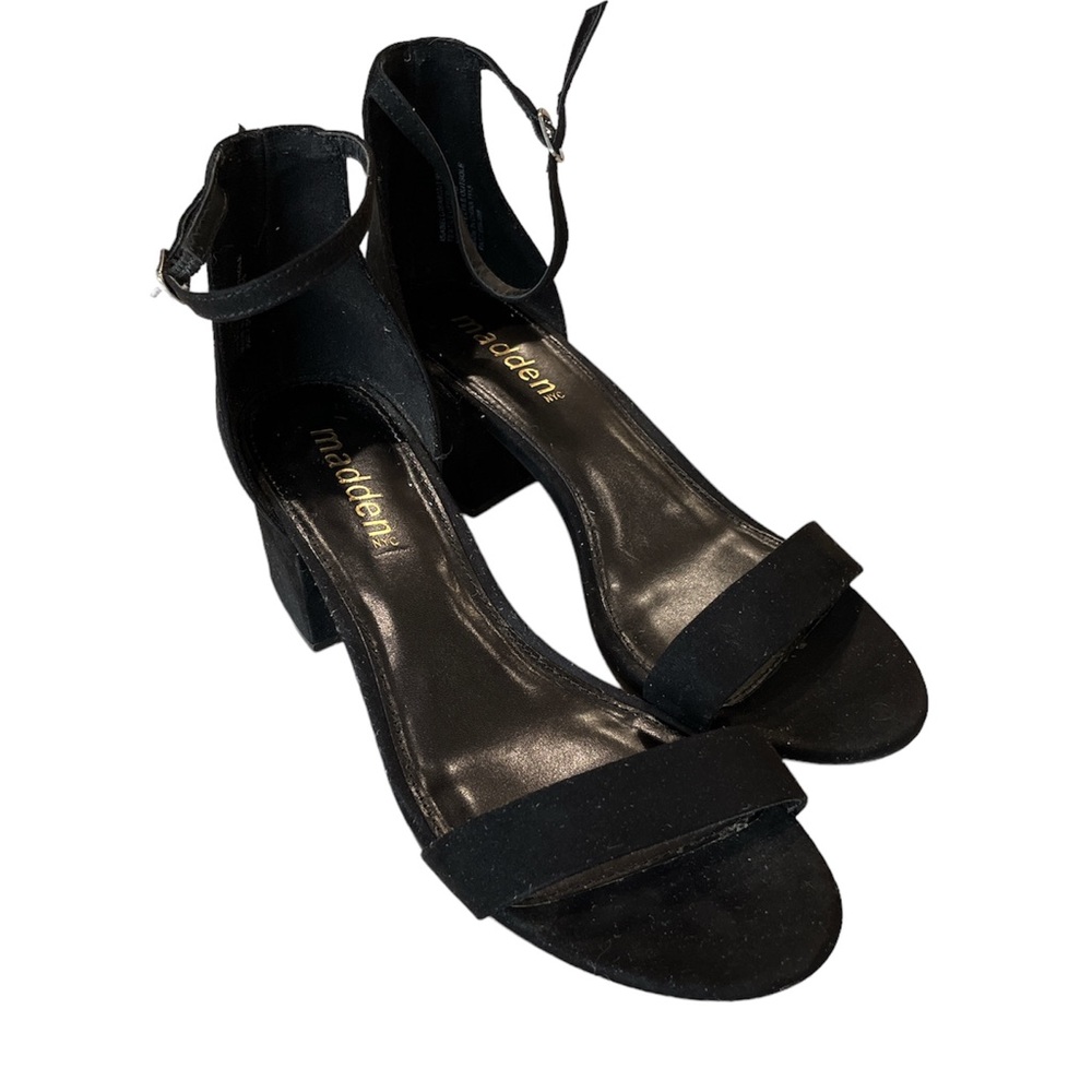 Madden NYC Isabell Black Block Heel Dress Sandals Size 9